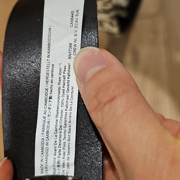 J. Crew Brown and White Patterned Calf Leather Belt - Picture 5 of 7